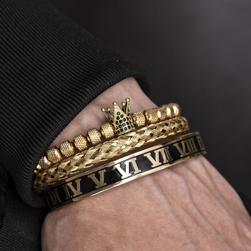 Roman Royal Crown Charm Bracelet