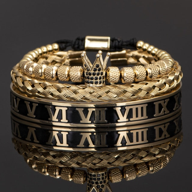 Roman Royal Crown Charm Bracelet