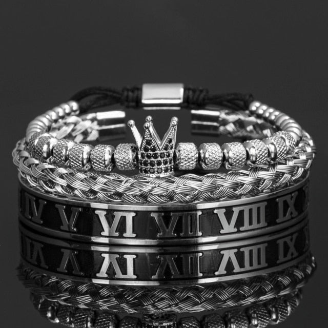 Roman Royal Crown Charm Bracelet