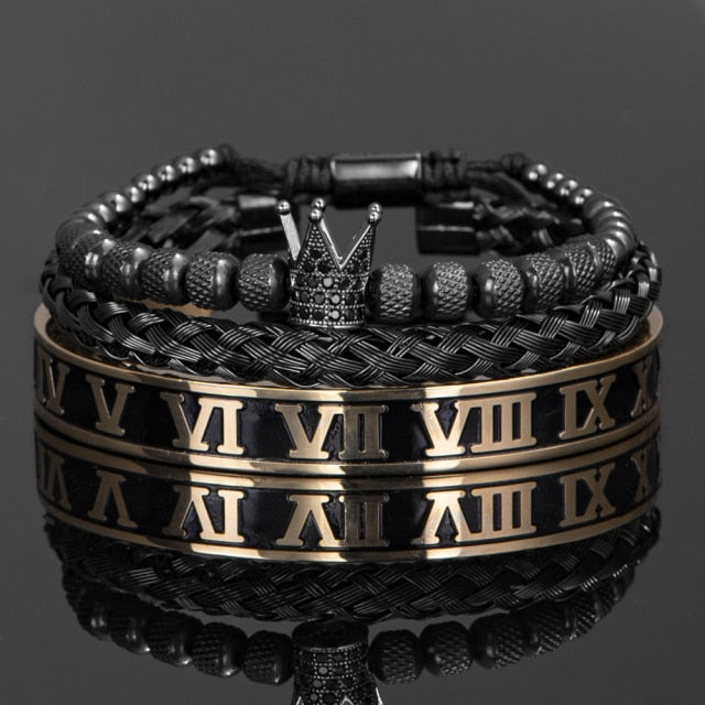 Roman Royal Crown Charm Bracelet
