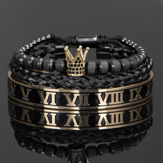 Roman Royal Crown Charm Bracelet