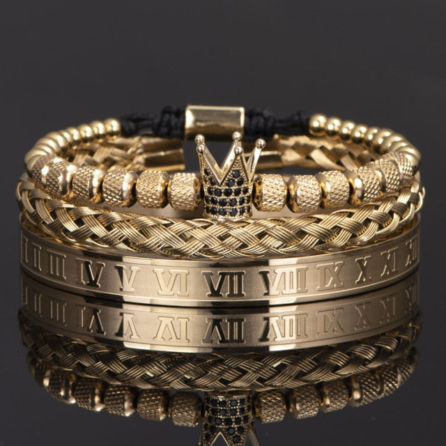 Roman Royal Crown Charm Bracelet