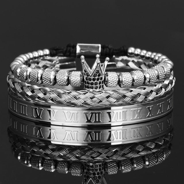 Roman Royal Crown Charm Bracelet