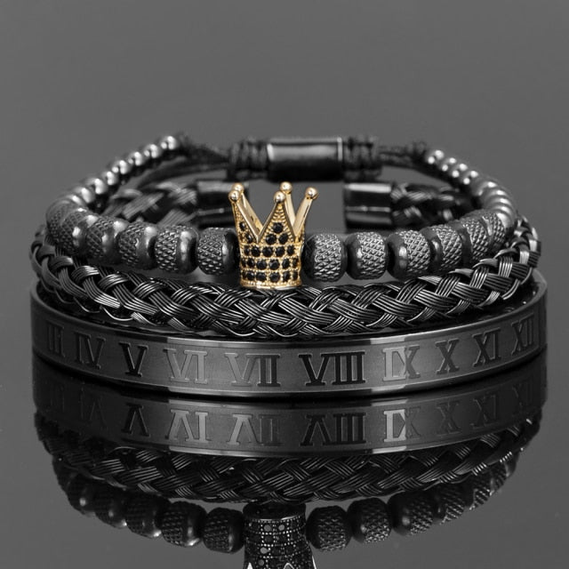 Roman Royal Crown Charm Bracelet
