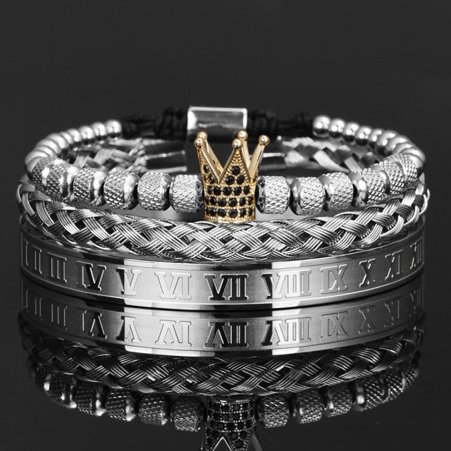 Roman Royal Crown Charm Bracelet