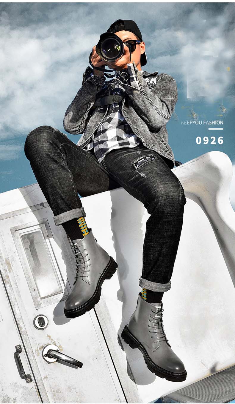 Leather Lace Up Fashion Chelsea Boot