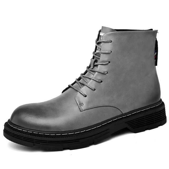 Leather Lace Up Fashion Chelsea Boot