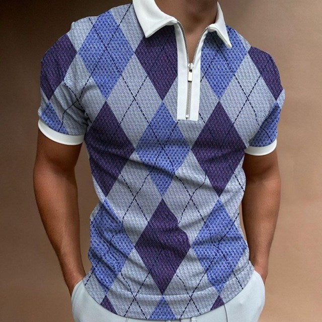 Street Print Casual Short Sleeve Polo Shirt