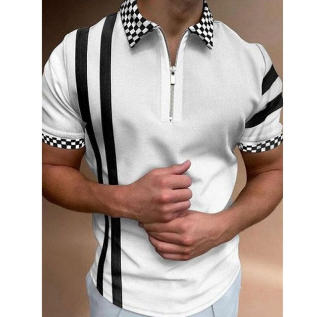 Street Print Casual Short Sleeve Polo Shirt