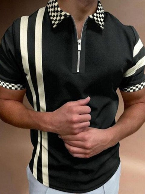 Street Print Casual Short Sleeve Polo Shirt
