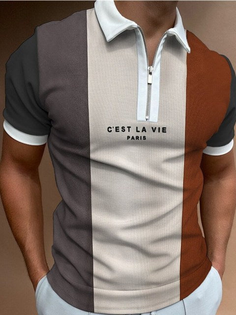 Street Print Casual Short Sleeve Polo Shirt