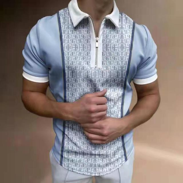 Street Print Casual Short Sleeve Polo Shirt