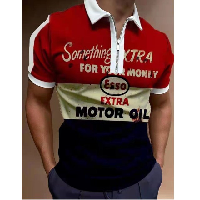 Street Print Casual Short Sleeve Polo Shirt