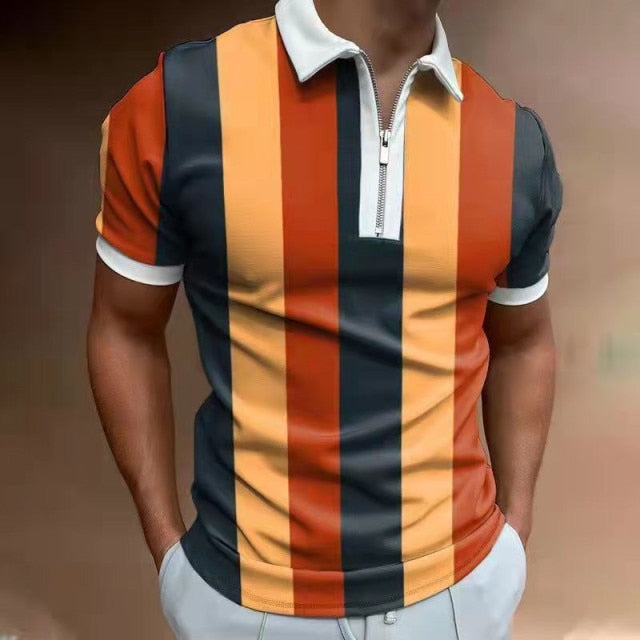 Street Print Casual Short Sleeve Polo Shirt