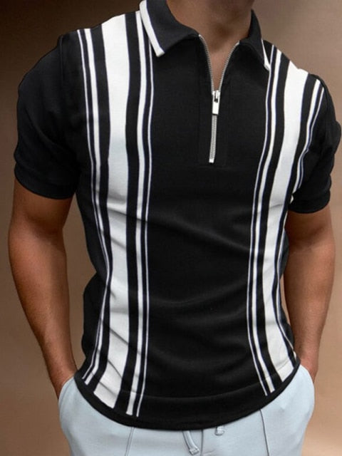 Street Print Casual Short Sleeve Polo Shirt