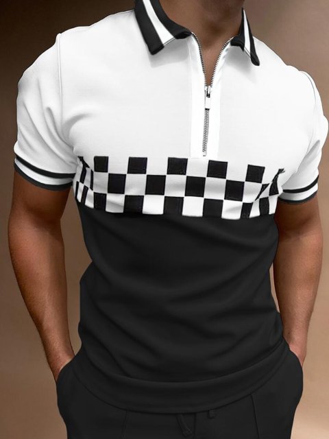 Street Print Casual Short Sleeve Polo Shirt