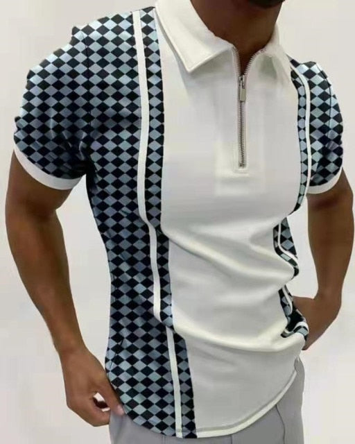 Street Print Casual Short Sleeve Polo Shirt