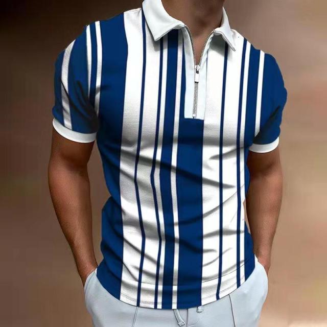 Street Print Casual Short Sleeve Polo Shirt