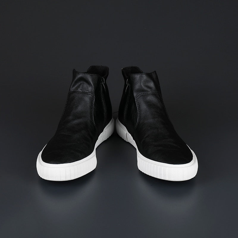 Tassel Zip Leather High Top Sneakers
