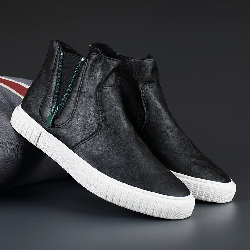 Tassel Zip Leather High Top Sneakers
