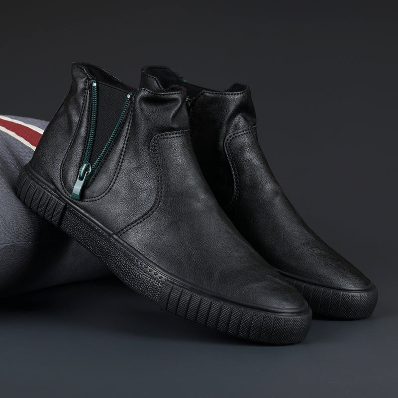 Tassel Zip Leather High Top Sneakers