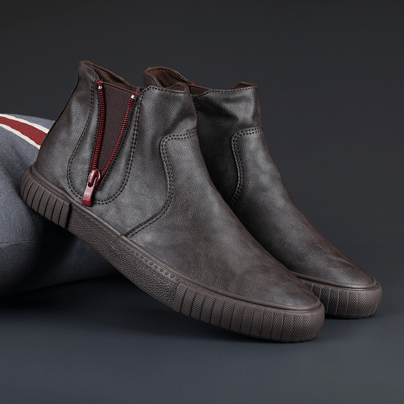 Tassel Zip Leather High Top Sneakers