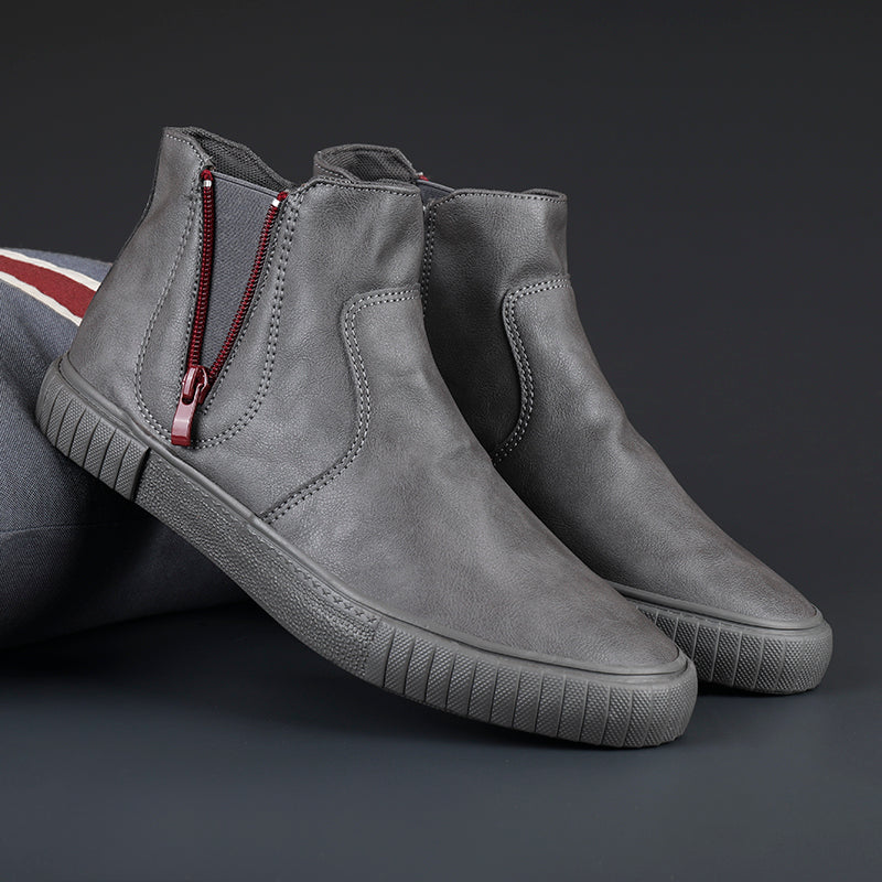Tassel Zip Leather High Top Sneakers