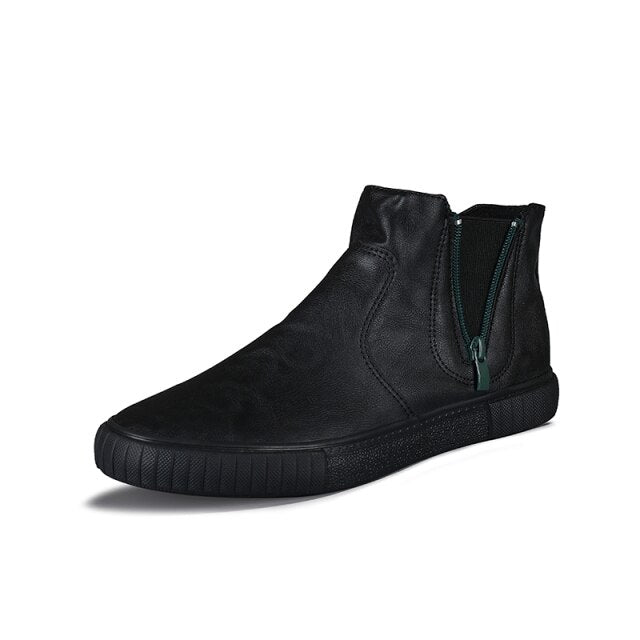 Tassel Zip Leather High Top Sneakers