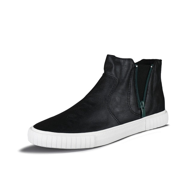 Tassel Zip Leather High Top Sneakers