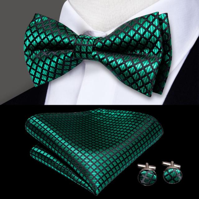 Butterfly Pre-Tied Bow Tie with Pocket Square & Cufflinks