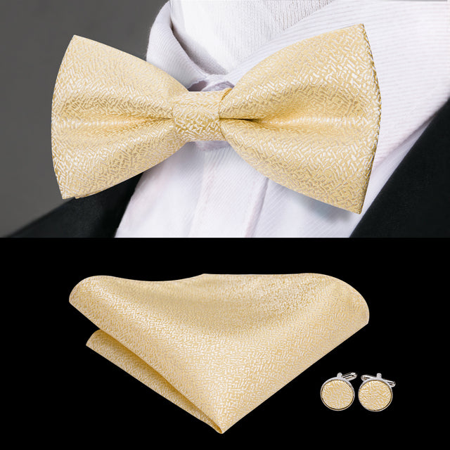 Butterfly Pre-Tied Bow Tie with Pocket Square & Cufflinks