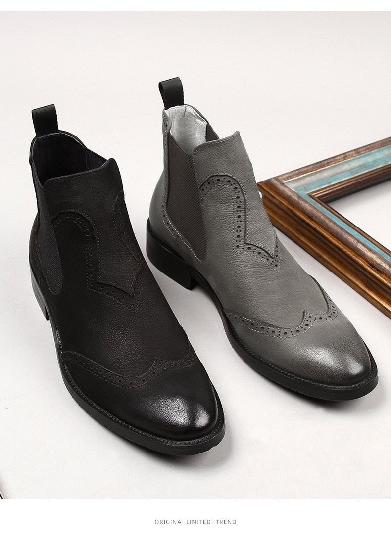 Handmade Vintage Leather Classic Chelsea Booties