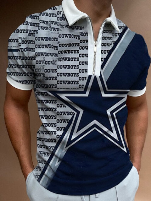 Street Print Casual Short Sleeve Polo Shirt