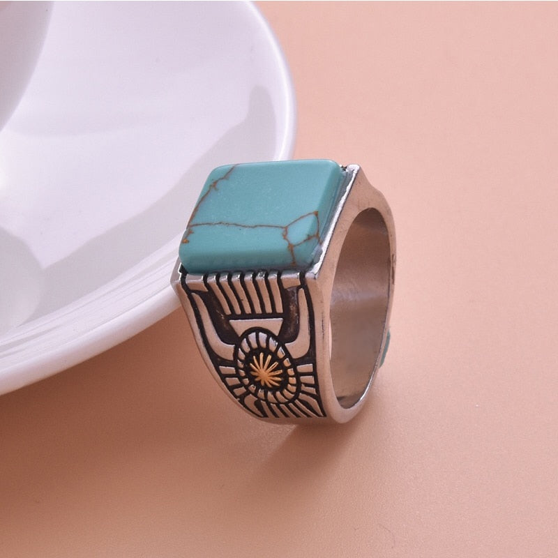 Men Turquoises Stone Rings