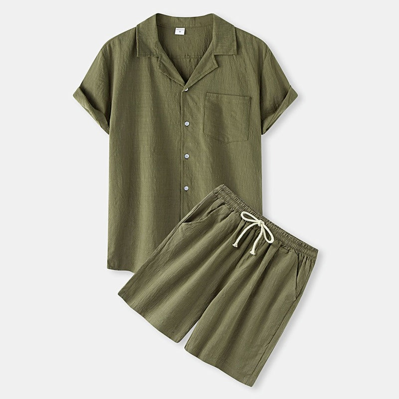 Linen Casual Short Tracksuit