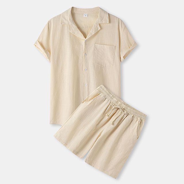 Linen Casual Short Tracksuit