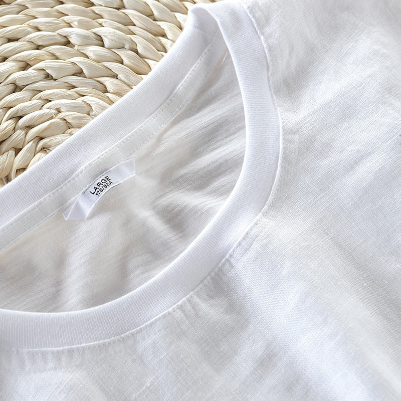 Leaf Embroidery Casual Fashion Men's Stretch T-shirt