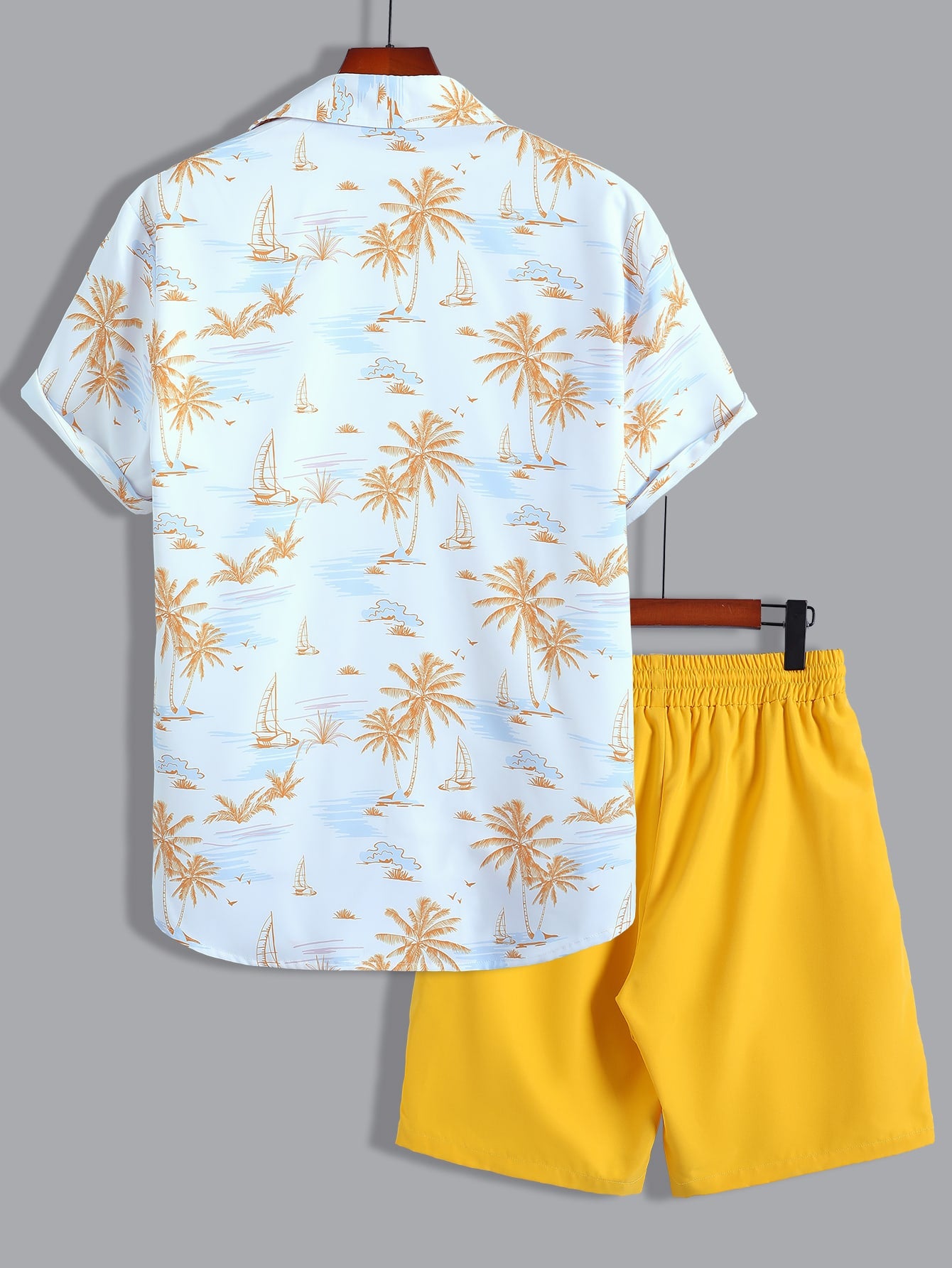 Tropical Print Shirt Suit