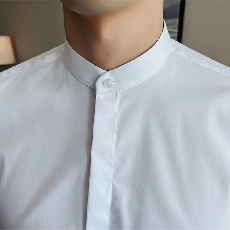 Casual Stand Collar Slim Fit Shirts