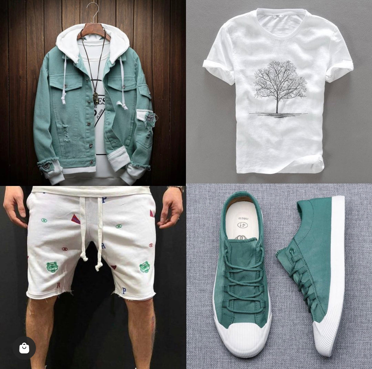 Green Streetwear Casual Spring Outfit