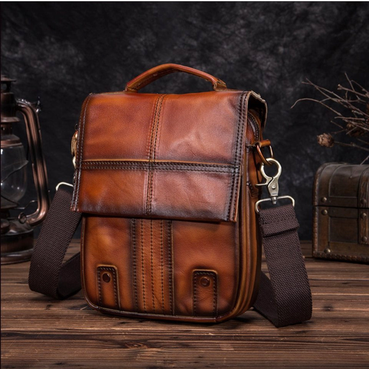 Quality Leather Male Casual Design Shoulder Messenger bag Cowhide Fashion Cross-body Bag