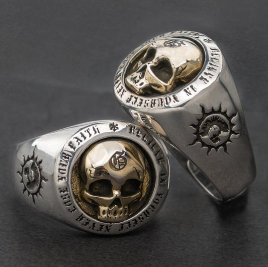 Skull Biker Ring