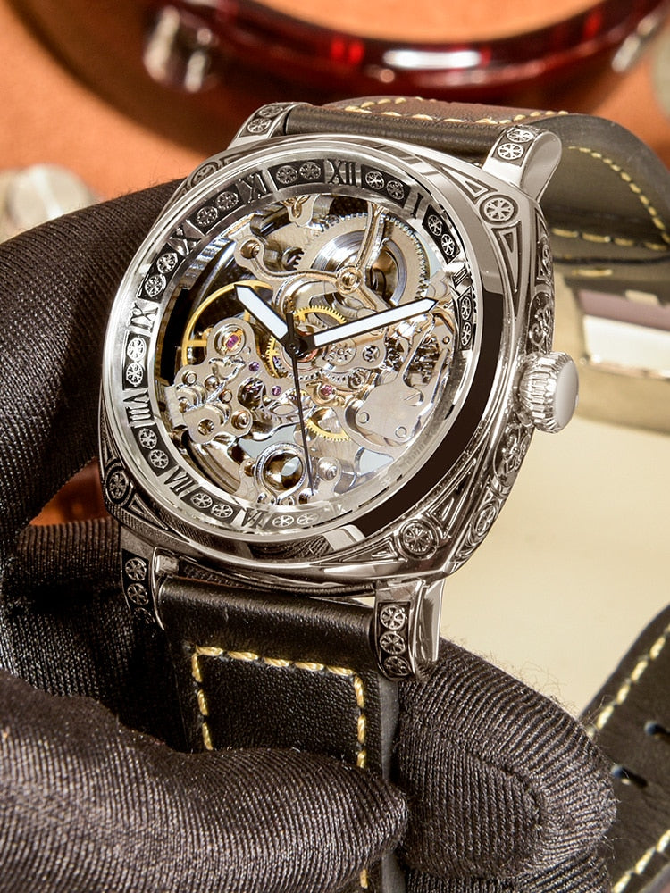 Authentic Brand Carved Watches Fully Automatic