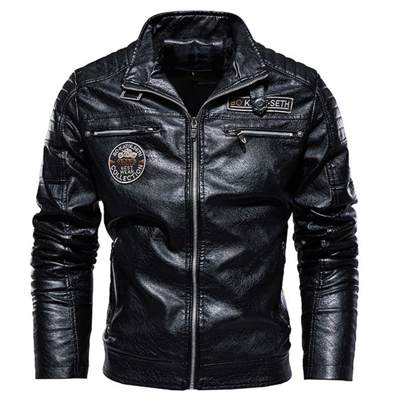 Motorcycle PU Leather Jacket