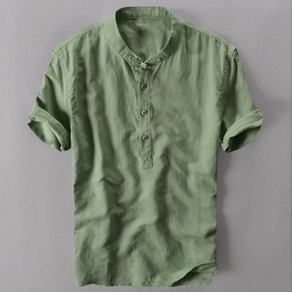 Casual Stand Collar Cotton Shirts