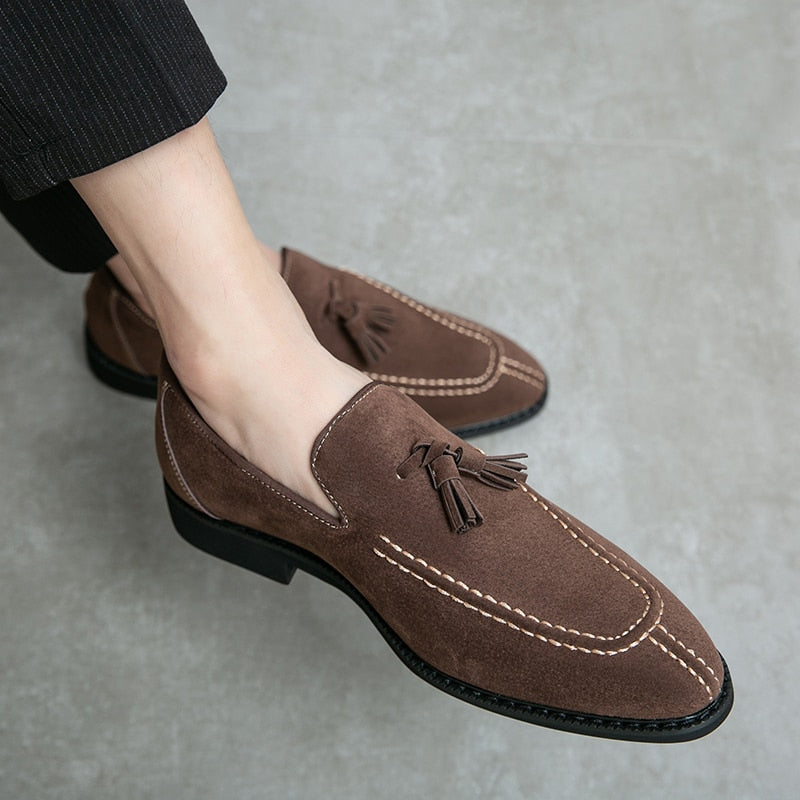 Italy Loafers Suede Shoes
