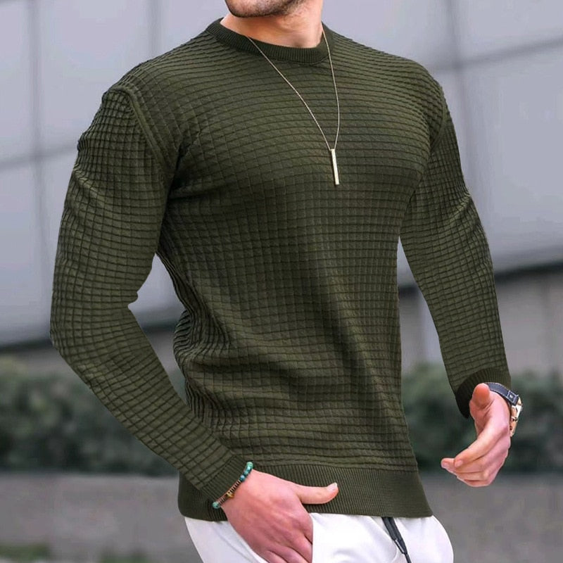 Toxyno Clothing Solid Waffle Sweaters