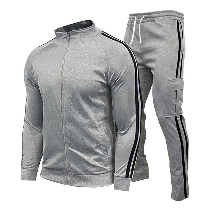 2 Piece Sets Men Fitness Tracksuit