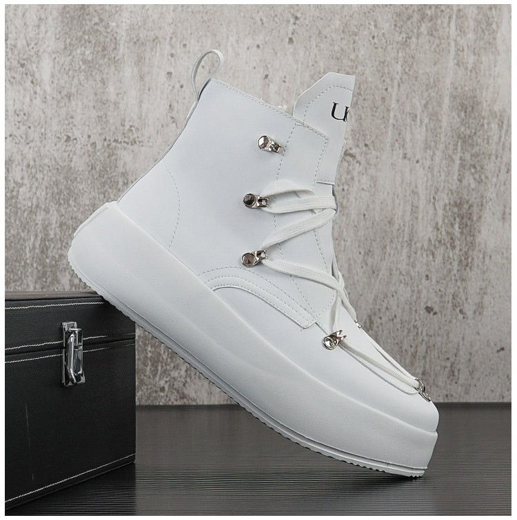 Stylish Leather High Sneakers