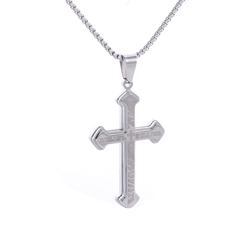 Cross Rosary Pendant Necklace